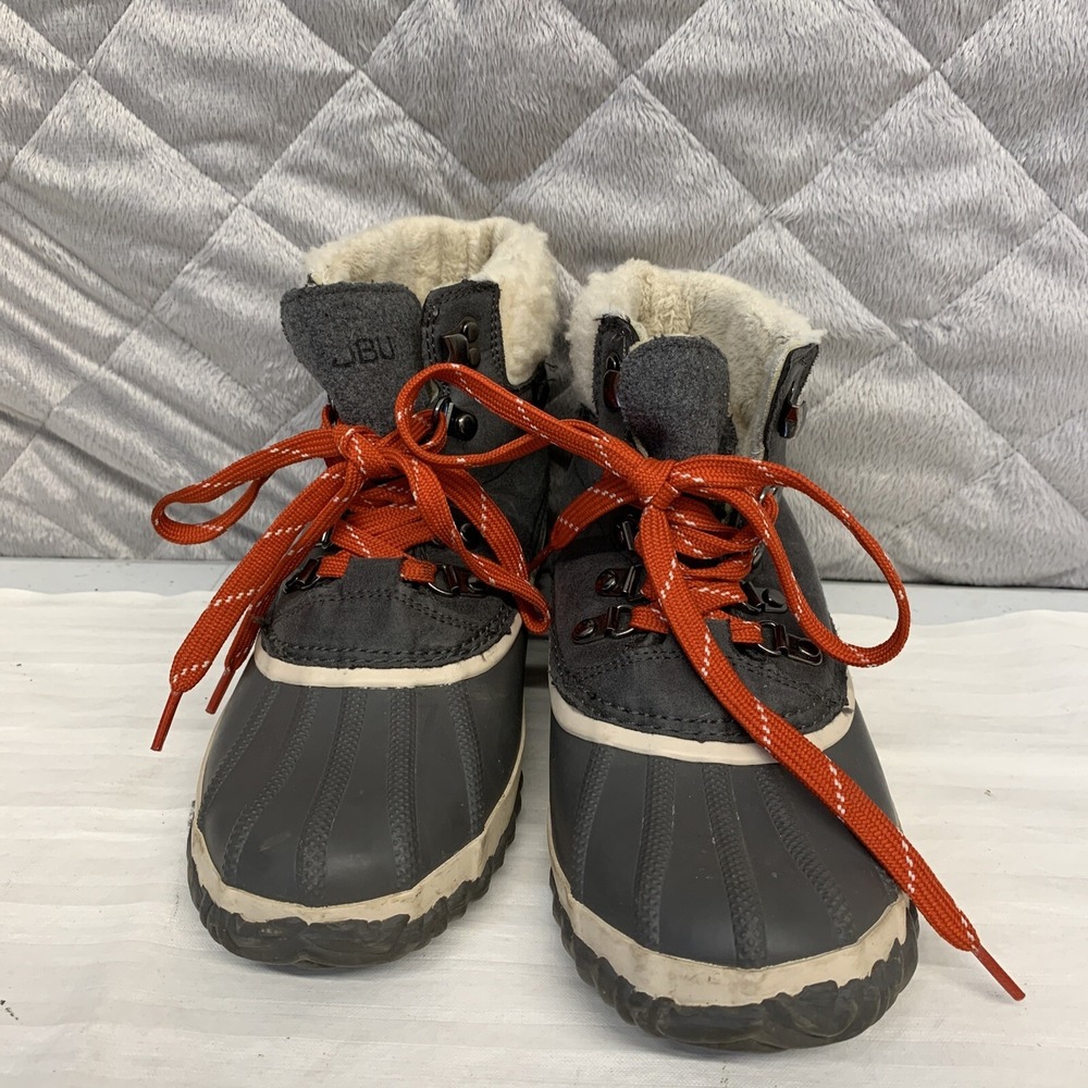 JBU Jambu Snow Boots Womens 7.5M Waterproof Lace Up Faux Fur Lined Gray